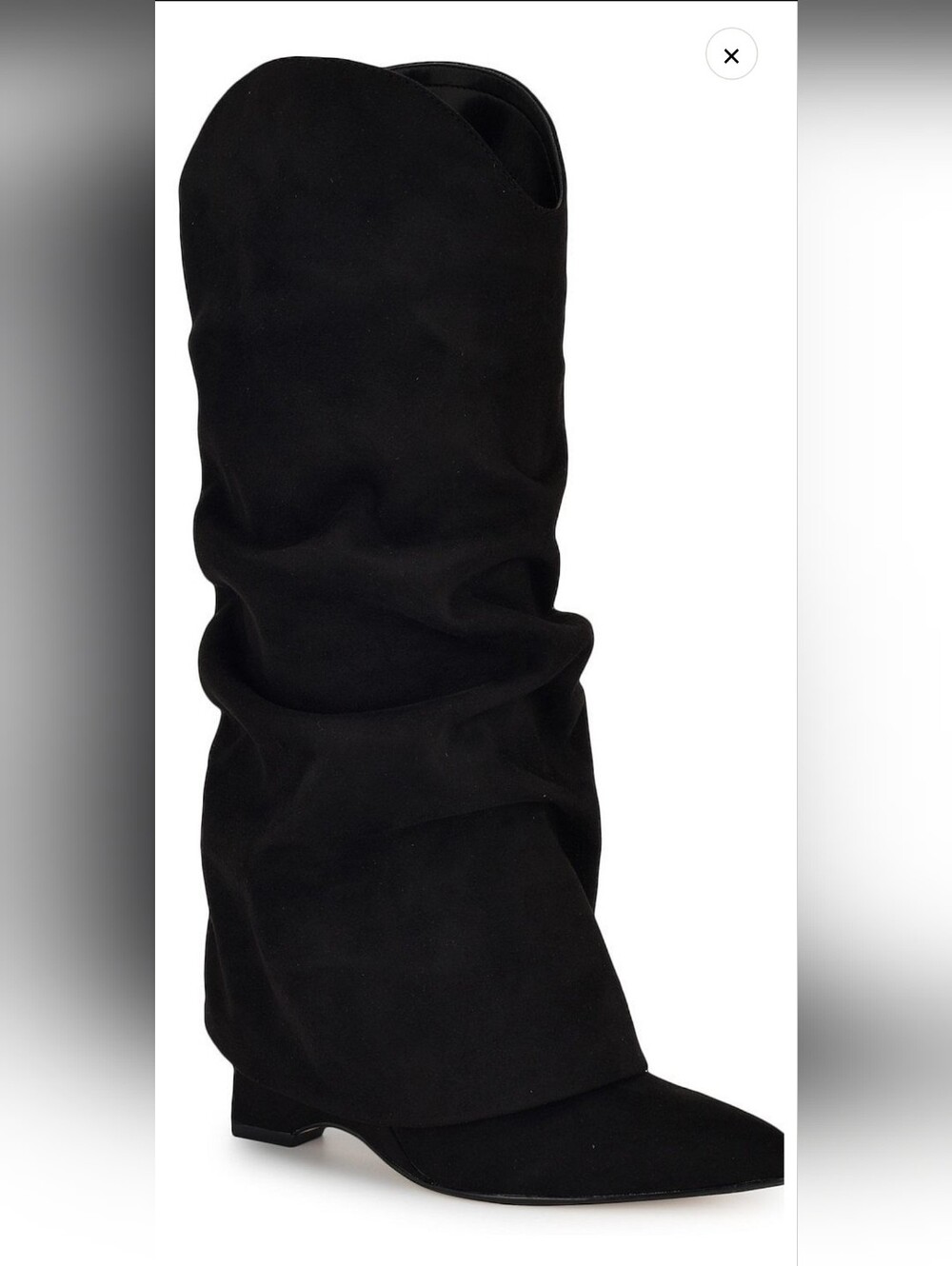 NEW IN BOX NINE WEST SLOUCH POINTY TOE FAUX-SUEDE BOOTS SZ 7